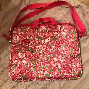 Lilly Pulitzer Pink & Green Floral Laptop Bag